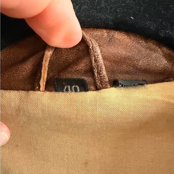 Vintage Mirage Brown Aviator Bomber Leather Jacket- Size M - Picture 6 of 8